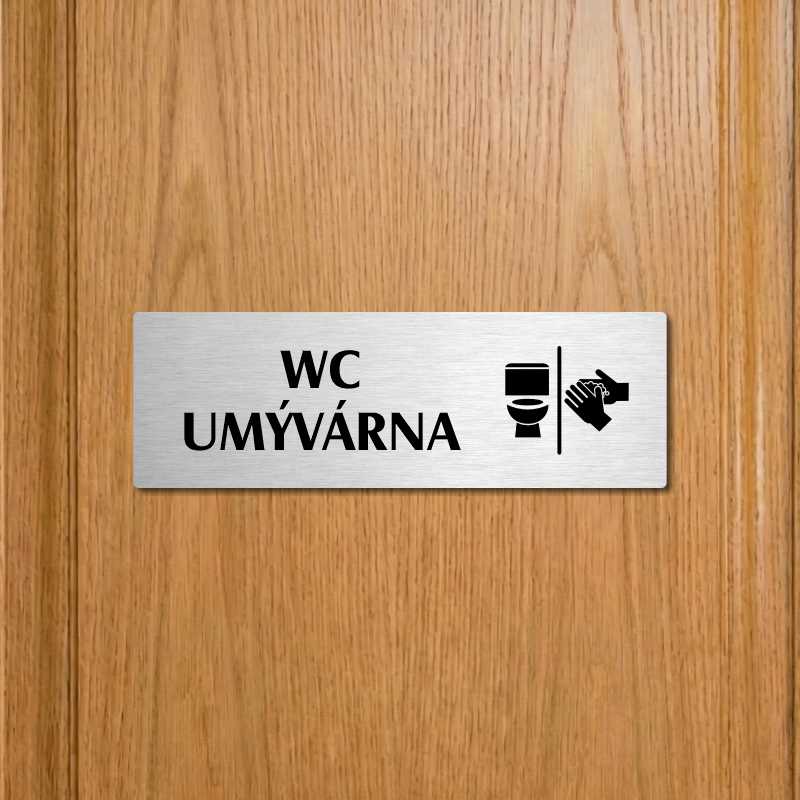 WC umývárna, 200x66mm, zlatá popiska 